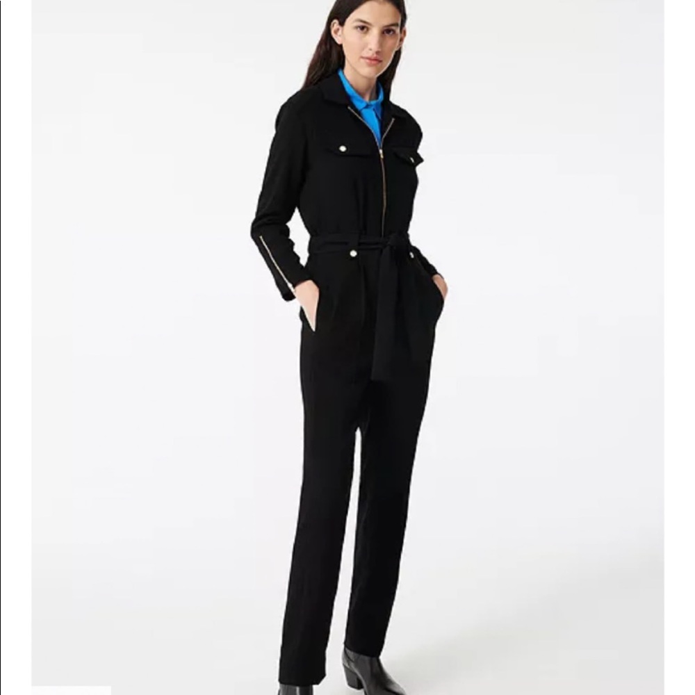 Maje Paris Zip Up Crepe Noir Jumpsuit